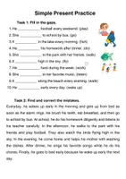 Vorschau - Arbeitsblätter - Arbeitsblatt (5+): Simple Present Practice he/she/it - Seite 1