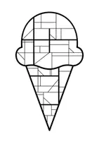Vorschau - Mal- und Bastelvorlagen - Ausmalbilder: Sommer/ Im Stil von Piet Mondrian - Seite 1