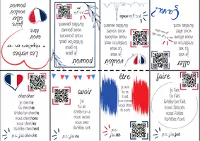 Vorschau - Mal- und Bastelvorlagen - Faltbuch Les verbes français - Deckblatt