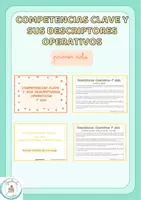 Vista previa - Para docentes: organización, planificación y formación - Competencias Claves con sus descriptores 1º CICLO - Portada
