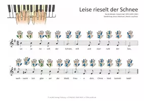 Vorschau - Anderer Materialtyp - Weihnachtslied für Keyboard, Klavier und Melodica mit Schlauch - Leise rieselt der Schnee - Seite 1