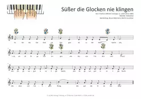 Vorschau - Anderer Materialtyp - Weihnachtslied für Keyboard, Klavier und Melodica mit Schlauch - Süßer die Glocken nie klingen - Seite 1