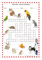 Vorschau - Arbeitsblätter - Animaux domestiques - Mots Croisés - Kreuzworträtsel Haustiere auf Französisch - Seite 1