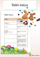 Vorschau - Arbeitsblätter - Rübli-Kekse - Osterrezept - Deckblatt