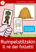 anteprima - Materiale per pittura e bricolage - Rumpelstiltskin il re dei folletti - Pupazzi dito - Marionetta - Favola - Pagina di copertina