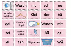 Vorschau - Spiele - Streichholzschachtelwörter "Haushalt" - Seite 1