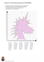 Vorschau - Arbeitsblätter - Koordinatensystem Übungen - Einhorn - Seite 3