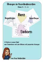Vorschau - Arbeitsblätter - Übungen im Koordinatensystem - 4 in einem Paket - Deckblatt