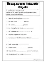 Vorschau - Arbeitsblätter - Übungen zum Akkusativ-Objekt - Satzglieder - Seite 3