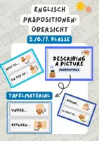 Vorschau - Präsentationen/Tafelbilder - Englisch: Präpositionen Tafelmaterial - Deckblatt