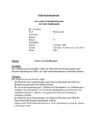 Vorschau - Stundenentwürfe - Unterrichtsentwurf: Lösen von Gleichungen - Deckblatt