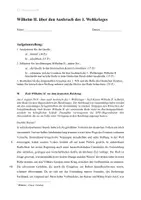 Vorschau - Klassenarbeiten - Klausur Q1 GK 1. Weltkrieg, Thronrede Wilhelms II. inkl. EWH - Deckblatt