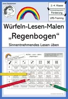 Vorschau - Arbeitsblätter - Würfeln-Lesen-Malen "Regenbogen" - Deckblatt
