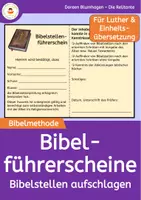 Vorschau - Mal- und Bastelvorlagen - Bibelführerscheine mit Prüfungsbögen - Bibelstellen in der Bibel aufschlagen - Deckblatt