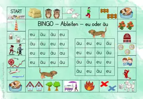 Vorschau - Spiele - Hunde Bingo Ableiten FRESCH e oder ä, eu oder äu Deutsch 2.Klasse, 3. Klasse - Seite 3