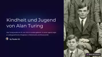 Vorschau - Präsentationen/Tafelbilder - Kindheit und Jugend von Alan Turing - Seite 1