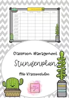 Vorschau - Arbeitsblätter - Stundenplan im Kaktusdesign - Deckblatt