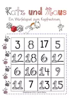 Vorschau - Spiele - Katz und Maus Würfelspiel im Zahlenraum 20 - Seite 1