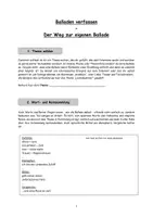 Vorschau - Stundenentwürfe - Leitfaden zum Schreiben einer eigenen Ballade - Deckblatt