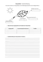 Vorschau - Arbeitsblätter - Arbeitsblatt mit Übung zum „Ablauf der Fotosynthese“ - Deckblatt
