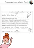 Vorschau - Fördermaterial/Inklusion - Personenbeschreibung Kopf & Gesicht Schreibhilfen - Deckblatt
