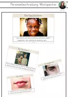 Vorschau - Fördermaterial/Inklusion - Wortspeicher Personenbeschreibung (Gesicht ) - Deckblatt
