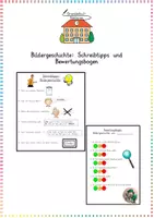 Vorschau - Arbeitsblätter - Bildergeschichte: Schreibtipps & Bewertungsbogen (Aufsatz) - Deutsch - Kl. 2/3 - Deckblatt