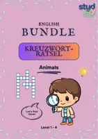Vorschau - Arbeitsblätter - Animal Adventure: Alle Kreuzworträtsel aus Level 1-4 / Tiere Englisch (Klasse 1-4) - Deckblatt
