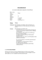 Vorschau - Stundenentwürfe - Unterrichtsentwurf: Wärmelehre - Deckblatt