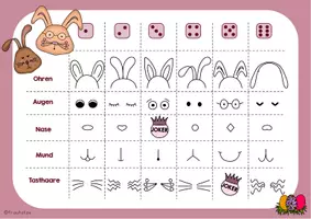 Vorschau - Mal- und Bastelvorlagen - Würfel-Hasen - Würfeln und Malen zu Ostern - Seite 2