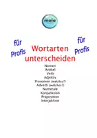 Vorschau - Arbeitsblätter - Wortarten unterscheiden - Profi (inkl. Lösungen) - Deckblatt