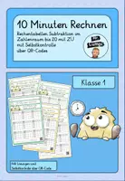 Vorschau - Arbeitsblätter - Rechentabellen Subtraktion im Zahlenraum bis 20 mit ZÜ mit Selbstkontrolle über QR-Codes - 10 Minuten rechnen 3 - Deckblatt