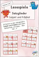 Vorschau - Spiele - Lesespiel Satzglieder: Subjekt und Prädikat - Deckblatt