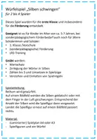 Vorschau - Spiele - Würfelspiel "Silben schwingen" (Phonologische Bewusstheit) - Seite 1