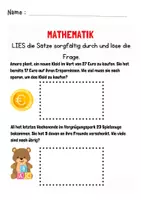 Vorschau - Arbeitsblätter - Mathe-Textaufgaben Addition, Subtraktion, Multiplikation, Division (PDF + Word, editierbar) - Seite 3