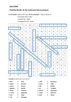 Vorschau - Interaktives Material - Wortsuchrätsel Englisch: At the restaurant (mit Lösung) - Seite 1