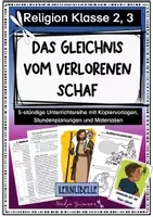 Vorschau - Unterrichtsreihen - Das Gleichnis vom verlorenen Schaf - 5-stündige Unterrichtsreihe - Religion Klasse 2, 3 - Deckblatt