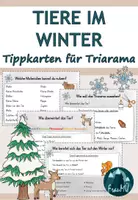 Vorschau - Aufgabenkarten - Tiere im Winter: Tippkarten für ein Triarama - Deckblatt