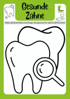 Vorschau - Arbeitsblätter - Gesunder Zahn 😁🦷 Kranker Zahn 😢🦷 - Deckblatt
