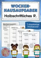 Vorschau - Arbeitsblätter - Wochenhausaufgabe Halbschriftliches Rechnen Addition Subtraktion - Deckblatt