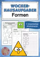 Vorschau - Arbeitsblätter - Wochenhausaufgabe Flächenformen Geometrie - Deckblatt