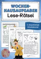 Vorschau - Arbeitsblätter - Wochenhausaufgabe Leserätsel - Deckblatt