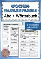 Vorschau - Arbeitsblätter - Wochenhausaufgaben Abc Wörterbuch - Deckblatt