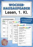 Vorschau - Arbeitsblätter - Wochenhausaufgabe Lesen Buchstabeneinführung - Deckblatt