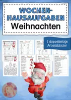 Vorschau - Arbeitsblätter - Wochenhausaufgabe Weihnachten Klasse 1 2 - Deckblatt