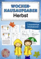 Vorschau - Arbeitsblätter - Wochenhausaufgaben Klasse 1 und 2 - Seite 1