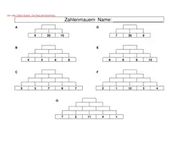 Vorschau - Arbeitsblätter - Zahlenmauern 3-4-5 stöckig - Excel-Tool - Seite 1
