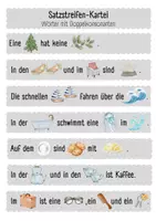 Vorschau - Fördermaterial/Inklusion - Wörter mit Doppelkonsonanten - Satzstreifen - Seite 1