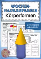 Vorschau - Arbeitsblätter - Wochenhausaufgabe Körperformen Mathematik - Deckblatt