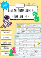 Vorschau - Spiele - LINEARE FUNKTIONEN (ganzzahl. Steigung) - Spiel (Space Run) - Deckblatt